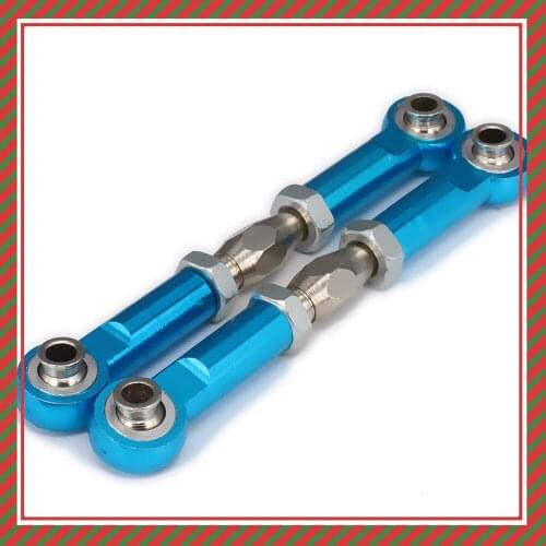 Adjustable Servo Linkage Pulling Steering Rods Arms M4 Thread 3mm Hole 69-80mm Long Aluminum For RC Car Upgraded Hop-UpParts HSP