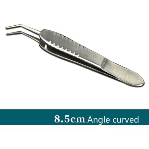 Tying forcep 8.5cm angle curved stainless steel tweezers microsurgical instrument High quality laboratory teaching practice tool