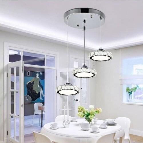 Modern K9 Crystal led Chandeliers led lamps Stainless steel living room lamps Pendant High-power 12/36W led lustre Chandelier 30