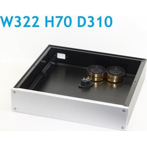 Size D310 W322 H70 All Aluminum Power Amplifier Chassis DIY Preamp Aluminum Box Tube Amplifier WA79