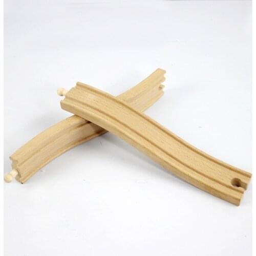 D542 S-type rail bridge wooden rail 2pcs/set Suitable for train compatible wooden train tracks Childrens track toys