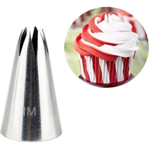 #1M Russian Flower Icing Piping Cake Cream Nozzles Pastry Tips Stainless Steel 6 Tooth DIY Cookie Baking Decorating Tools Medium