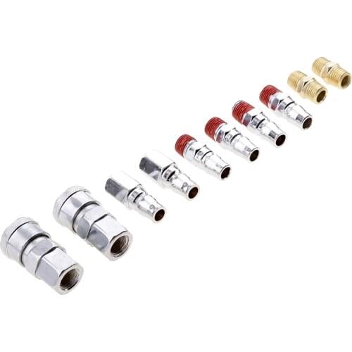 10 Pieces Air Compressor Line Hose Fittings Quick Release Connector 1/4"