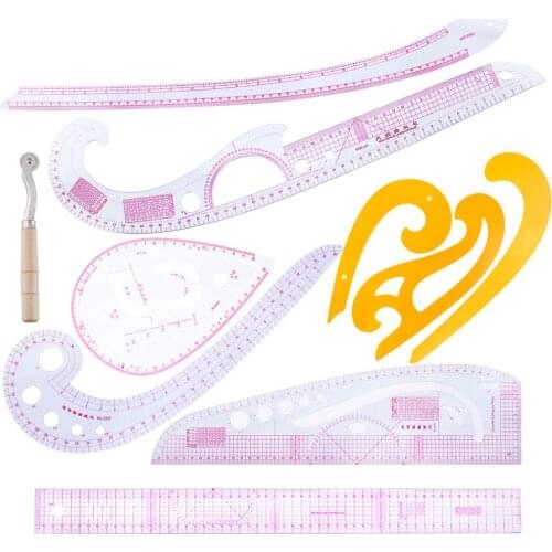 10Pcs/Set Tailor Drawing Comma Line Straight Cutting French Curve Ruler Sewing Clothing Rulers Tool-S001