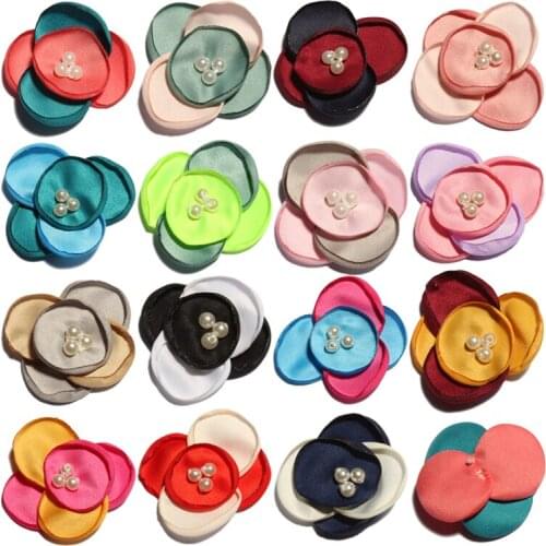 120PCS 5CM Newborn Fashion Burned Eage Fabric Artificial Flowers For Wedding Invitation Handmade Fake Flowers For Dress