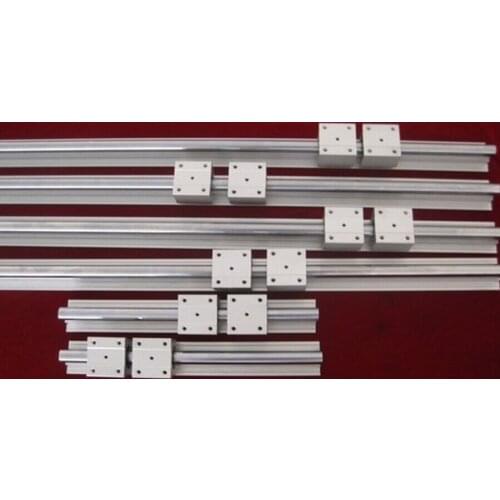 2 X SBR20 L = 300/1200/1200mm 20mm fully supported linear rail guide shaft + 12pcs SBR20UU linear motion bearings
