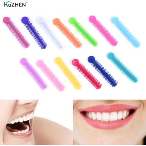 20PCS Colorful Dental Ligature Ties Orthodontics Elastic Rubber Bands For Health Teeth Tool Elastomeric Ligature Ties