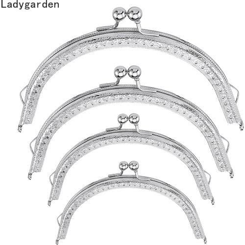 4PCS 8.5/10.5/12.5/15cm Metal Purse Frame Handle Bags Making for Wallet DIY Handbag Cluth Purse Frame Kiss Clasp Metal Handle
