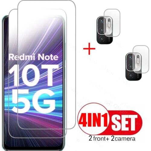 4 in1 Note10 T S Protective Tempered Glass For Xiaomi Redmi Note 10T 5G 10 Pro 10S 10pro Screen Protector Camera Lens Protection