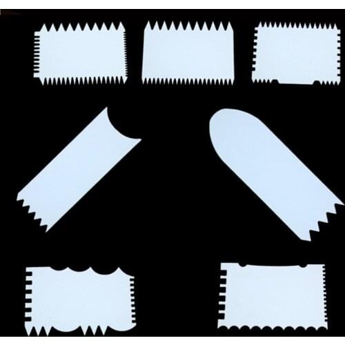 7Pcs/Set Plastic Cake Scraper Set Multifunction Blade Fondant Cake Decoration Tool Pastry Cream Butter Spatula Baking Tools
