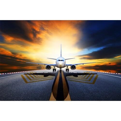 Full Square Drill 5D DIY plane front view runway asphalt sunrise diamond painting Cross Stitch 3D Embroidery Kits home decor H64
