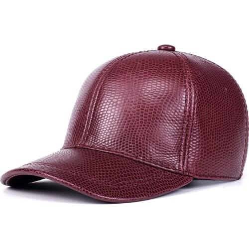 2021 new Summer Winter 6 colors cowhide leather baseball hat Snake Skin Real Leather Caps