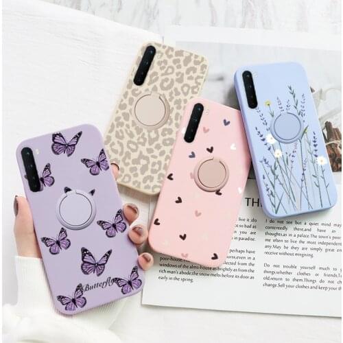 For OnePlus Nord 5G Case Flowers Magnetic Ring Holder Silicone Coque For OnePlusNord One Plus Nord 1+Nord Protective Back Cover