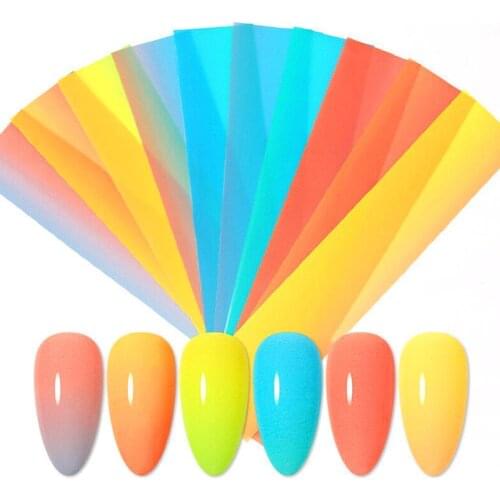 Fluorescence Nail Foil Stickers Set Marble Flower Butterfly Design Transfer Decal Sliders For Nail Art Decorations Accessories