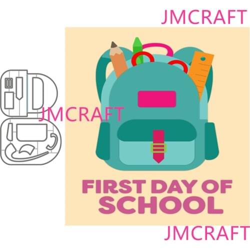JMCRAFT 2021 New School Supplies And School Bags Metal Cutting Dies DIY Scrapbook Handmade Paper Craft Metal Steel Template Dies