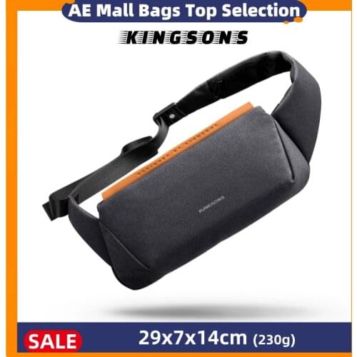 Kingsons Men Shoulder Bag Messenger Bag Small High Quality Fashion Male Waterproof Sling Chest Bag Walking Backpack Crossbody