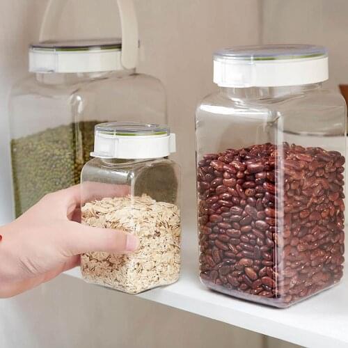 300/500/1100/1400ML Plastic Clear Container With Cover Kitchen Whole Grains Storage Box Food Storage Tank