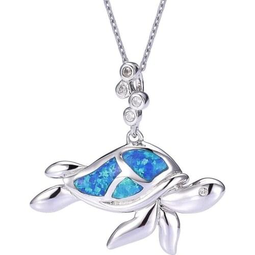 HOT SELL Exquisite Personality Clavicle Chain Blue Sea Turtle Pendant Necklace Women Wedding Birthday Christmas Jewelry Gifts