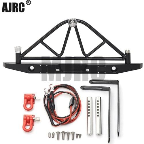 MJRC 1:10 RC tracked metal rear bumper with light for 1/10 axial SCX10 90046 TRX-4 90047 RC
