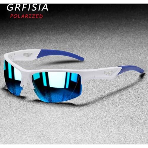 GRFISIA Sport Style Men Polarized Sunglasses Lightweight Half Frame Fashion Sun Glasses Outdoor Travel Fishing UV400 Goggles