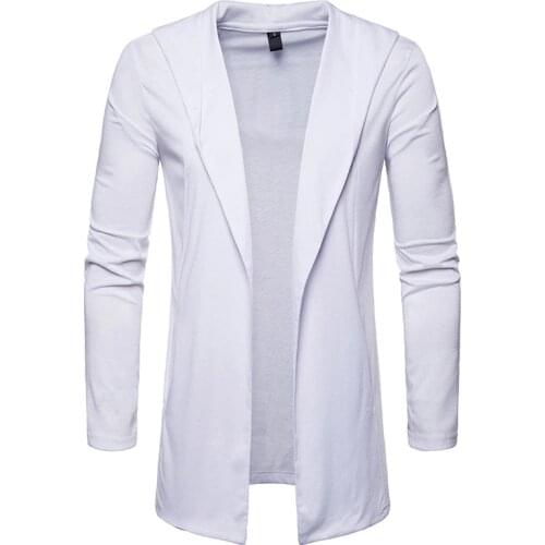 Mens Solid Color Shawl Collar Sweater Cardigan Men Autumn Winter Knitted Hooded Sweater Men Slim Casual Cardigns Sueter Hombre