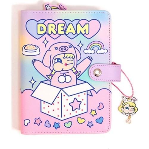 Pink A6 Notebook Set Cute Creative Gift Thicken Travel Checkered Personality Student Hand Book