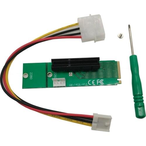 NGFF M.2 Key M2 To PCIE 4x 1x Slot PCIE Adapter Multiplier For BTC Miner Machine Riser Converter Male To Female Card