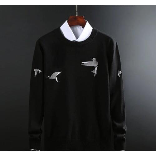 2020 New Fashion Brand Sweater Mens Pullover Slim Fit Jumpers Knitting Patterns Woolen Winter Korean Style Casual Clothing Male