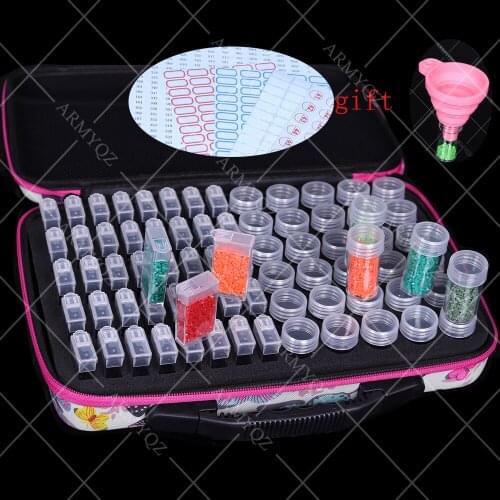 New style 70 Bottles Diamond Painting Accessories Container butterfly Storage Bag Box Diamond Embroidery Tools Handbag BOX