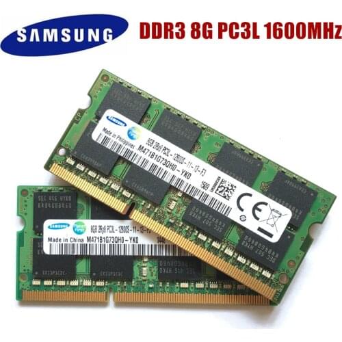 Samsung RAM PC3L-12800S DDR3L 1600Mhz 4GB 8GB 1.35V Laptop Memory Notebook Module SODIMM DDR3 RAM