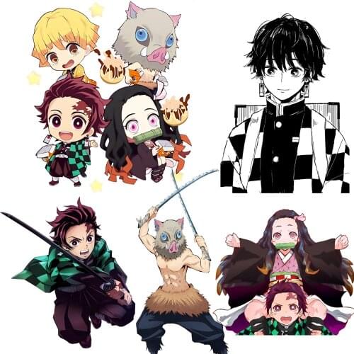 Anime Demon Slayer Hot Iron On Patches For Clothing A-level Washable Thermal Transfers Sticker On Clothes T-shirt Jeans Applique
