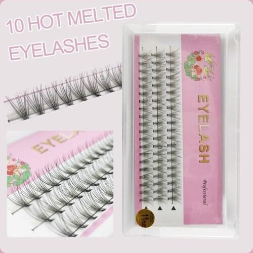 Roundhair three rows of 10 natural soft false eyelashes personalized single cluster segmented eyelashes handmade false eyelashes