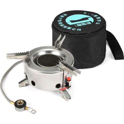 6000W Camping Gas Stove BBQ Burner Windproof Foldable Hiking Outdoor Cooking Stove with Piezo Ignition