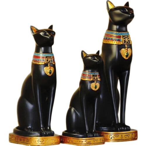 Home Decoration Resin Gift Craft European Egypt Cat Creative Modern Arts Home Furnishing Livingroom TV Cabinet Animal Statues