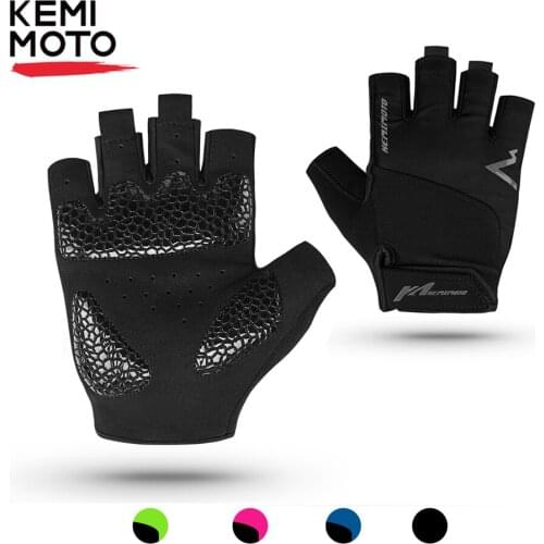 KEMIMOTO Cycling Bike Half Finger Gloves Moto Shockproof Breathable MTB Road Bicycle Short Gloves Men Women Sports Motocross