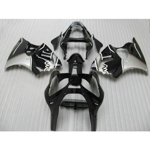 Motorcycle parts injection mold for Kawasaki ZX 6R 2000 2001 2002 fairing kit ZX6R 00 01 02 silver black fairings set AA43