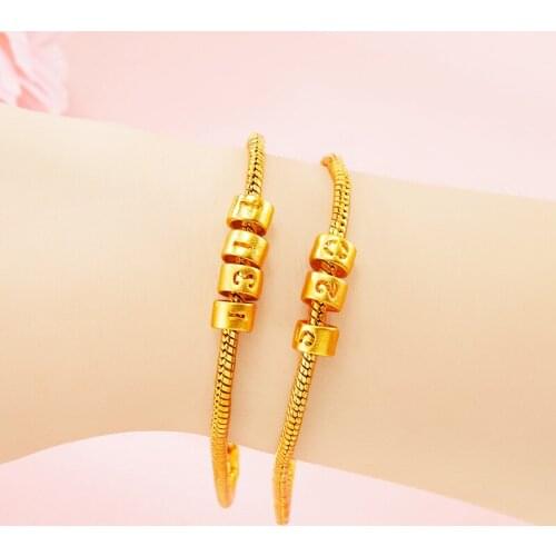 Bracelets for Women Simple Vietnam Sand Gold 520-1314 Bracelet Chain Fashion Jewelry Gold Color Bracelet Femme pulsera hombre