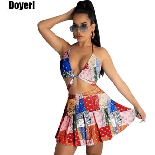 Matching Skirt and Top Set Summer Two Piece Dress Set Women 2021 Club Vacation Outfits Mini Skirts Co Ord Sexy 2 Piece Skirt Set