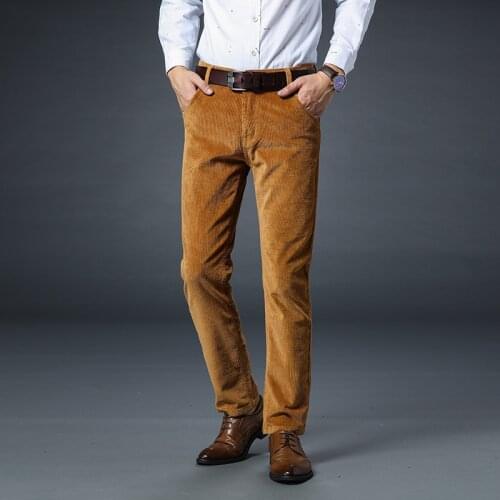 Winter Jeans Men Casual Business Style Classical Long Fashion Autumn Pants Hombre Corduroy Warm Trousers Slim Fit Thick Pantalon