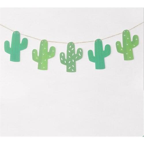 1set New Cactus Garland Banner For Bunting Garland Party Favors Home Decoration