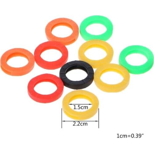 10Pcs Bright Colors Hollow Silicone Key Covers Topper Keyring Key Rings Car House Key Case