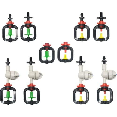 100Pcs 360 Degree mist sprinklers Hanging anti drip misting nozzle Rotating Refraction Sprinklers With barb threaded connector