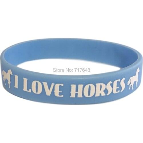 100pcs I Love Horses wristband silicone bracelets free shipping by epacket A
