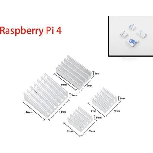 120 PCS For Raspberry Pi 4B Heatsink Aluminum Radiator Cooler for Raspberry Pi 4