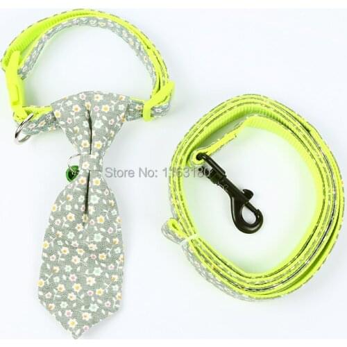 144 Sets/lot Dog Collar with Bow tie and Leash Adjustable Cat Dog Bow Tie Collar Dog Accessories Pet Product