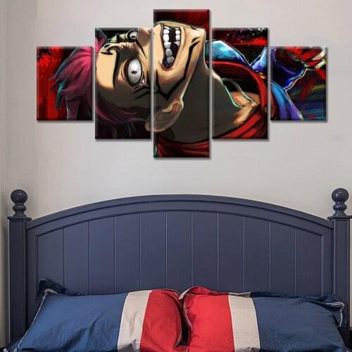 5 Panels Jujutsu Kaisen Anime Oil Painting Canvas Yuji Itadori Anime Poster Wall Painting for Livingroom Home Decor