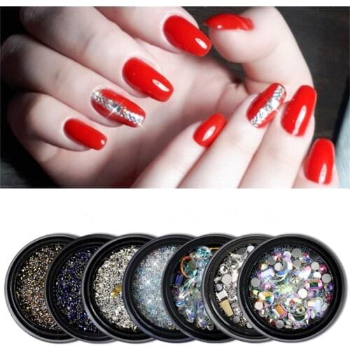 Nail Art Accessories Stud Glitter Rhinestone Crystal Gem Bead 3D Tips DIY Design Decoration Acrylic UV Gel Manicure Tools