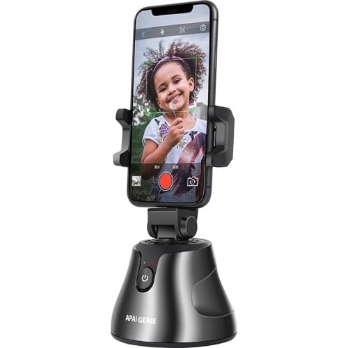 APAI GENIE Smart Selfie Stick, 360° Rotates Auto Face & Object Tracking Shooting Smartphone Mount Holder for Video ,Vlog,Live