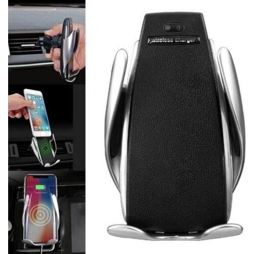Automatic Clamping Wireless Car Charger 360 Degree Rotation Charging Mount Magic Clip