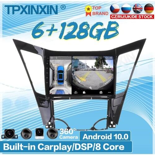 6+128GB Android 10 For Hyundai Sonata 2011-2013 Auto Surround View Camera Car Multimedia Player Stereo Radio GPS Navigation IPS